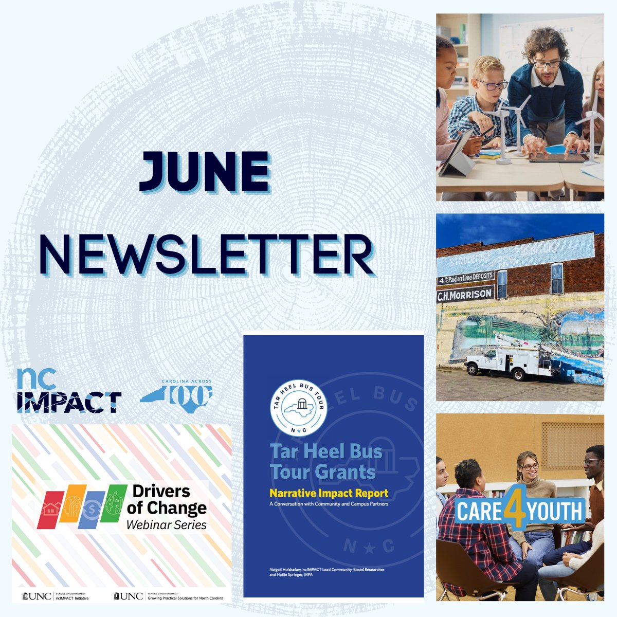 ncIMPACT Initiative (@ncimpactsog) on Twitter photo June News from #ncIMPACT: mailchi.mp/sog.unc.edu/ju…
🔷 Read: 4 new Facts That Matter blogs
🔷 Check out: Our State, Our Homes after 6 months
🔷 Register: Jun. 25 Our State, Our Homes webinar
🔷 Introducing: Drivers of Change Webinar Series
🔷 Explore: Tar Heel Bus Tour Report June News from #ncIMPACT: mailchi.mp/sog.unc.edu/ju…
🔷 Read: 4 new Facts That Matter blogs
🔷 Check out: Our State, Our Homes after 6 months
🔷 Register: Jun. 25 Our State, Our Homes webinar
🔷 Introducing: Drivers of Change Webinar Series
🔷 Explore: Tar Heel Bus Tour Report