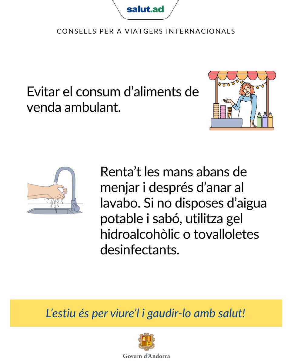 Tens previst fer un viatge internacional? Et deixem amb alguns consells de seguretat alimentària a tenir en compte durant el viatge. I recorda que els consells poden variar segons la destinació i les seves condicions sanitàries.

😎 L’estiu és per viure’l i gaudir-lo amb salut!