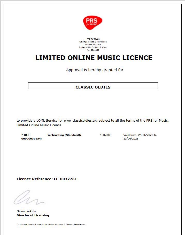 There are an enourmous amount of internet stations available many of them are unlicensed.

When listening to Classic Oldies you can be assured we pay to play.