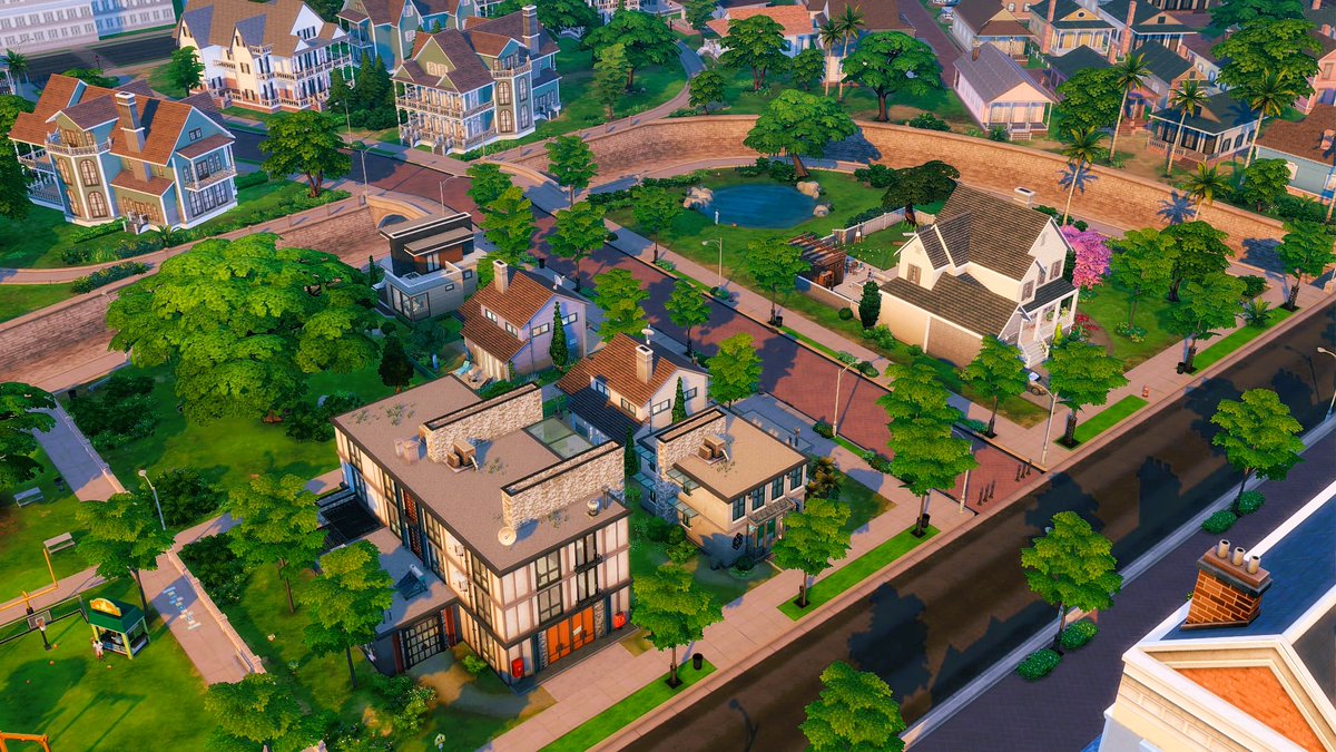 SowphieSims's tweet photo. Avancement d'une sauvegarde complète, NewCrest : vue de quartier #sims4save #TheSims4 #ShowUsYourBuilds #constructionsims4 https://t.co/QsOwbTE0qr