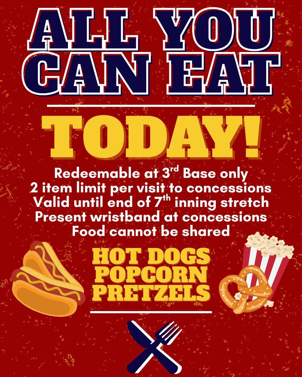 Lock in! 🌭 Dinner is on us!

🎟 bit.ly/3uITfLn

#AllAboard | #railroaderbaseball