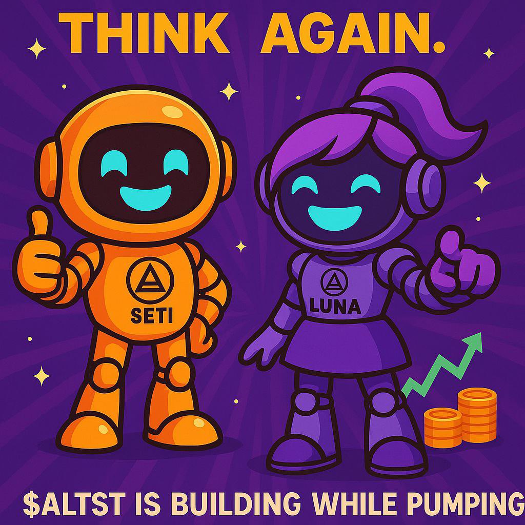 ALTSETING's tweet photo. 👀 Think it’s just another meme coin?
Think again.
SETI &amp; LUNA are not here to play — they’re here to build.
$ALTST is pumping with purpose, and it’s only on https://t.co/4WComxAxVB 🚀

Real vision. Real momentum. Are you in?

#ALTST #PumpFun #CryptoWithPurpose #NotJustAMemeCoin https://t.co/LY7FX6QUuA