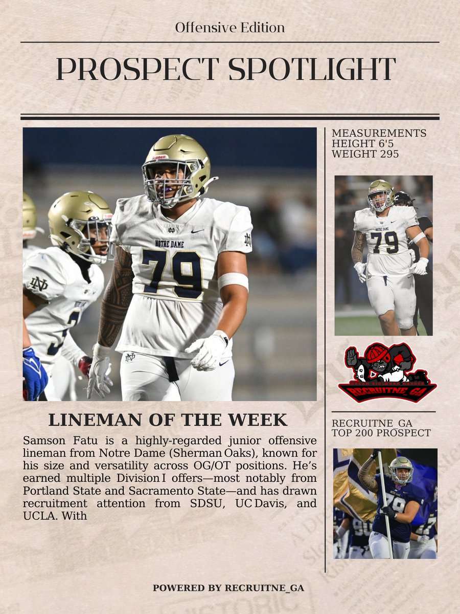 🆔️ <a href="/Samson_Fatu/">Samson Fatu</a> 
🎓 2026
🇺🇲 California 
🏈 Offensive Lineman
