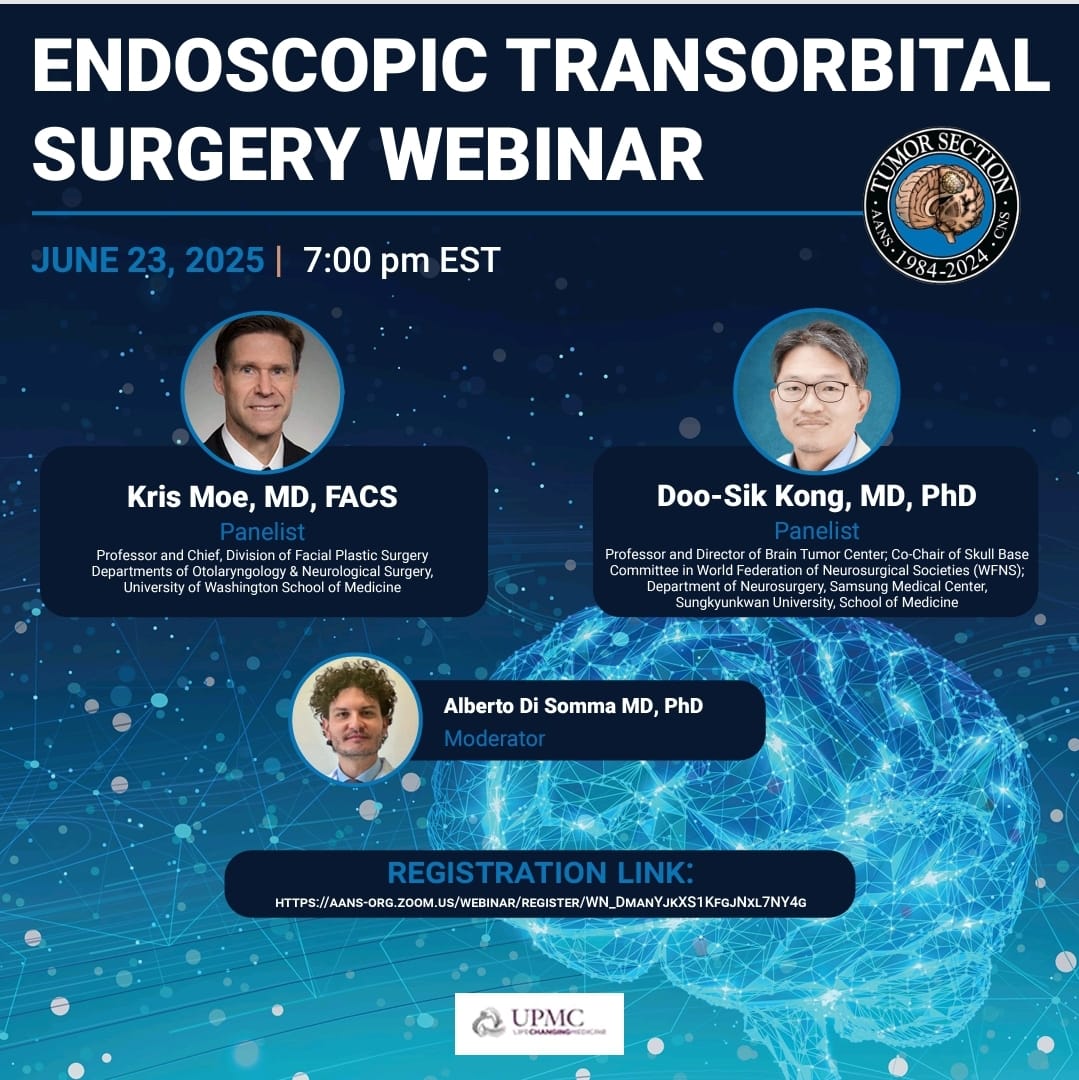 NSTumorSection's tweet image. Pleased to announce another insightful webinar!
Please register now
REGISTRATION LINK:
AANS-ORG.ZOOM.US/WEBINAR/REGIST…