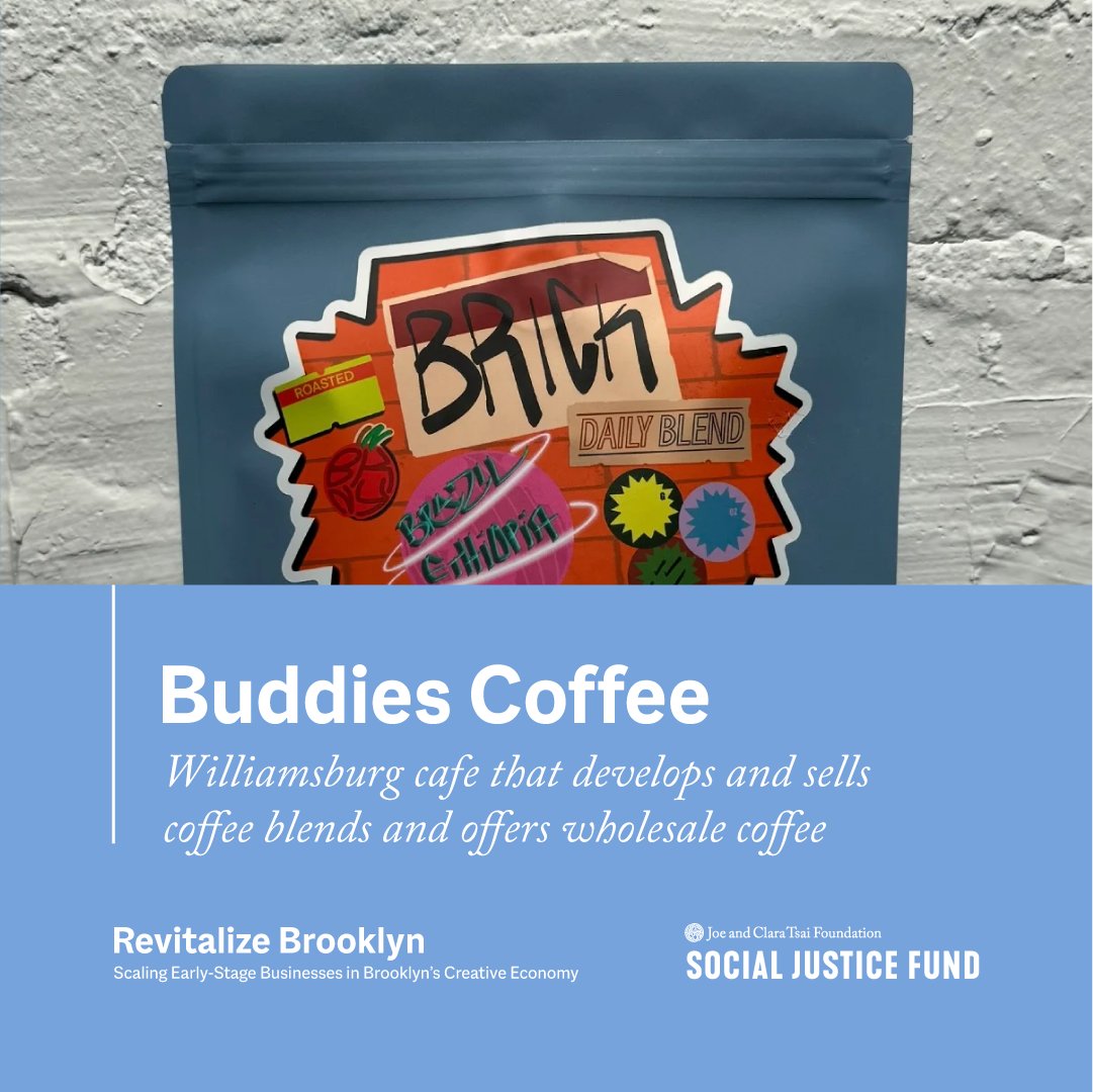In 2024, the Social Justice Fund launched Revitalize Brooklyn to support innovative local businesses with grants up to $50K.

Among the first grantees: Buddies Coffee, a Williamsburg café crafting custom blends and selling wholesale. 

Investing in Brooklyn’s future.