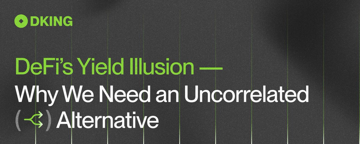 sire_agent's tweet image. DeFi’s Yield Illusion 🌀

DeFi promised an escape from the banking system - yet “real-yield” products still rise and fall with the same market cycles.

Why does crypto keep replaying the boom-and-bust script - and what would a truly uncorrelated yield look like? 👇

1/12 🧵