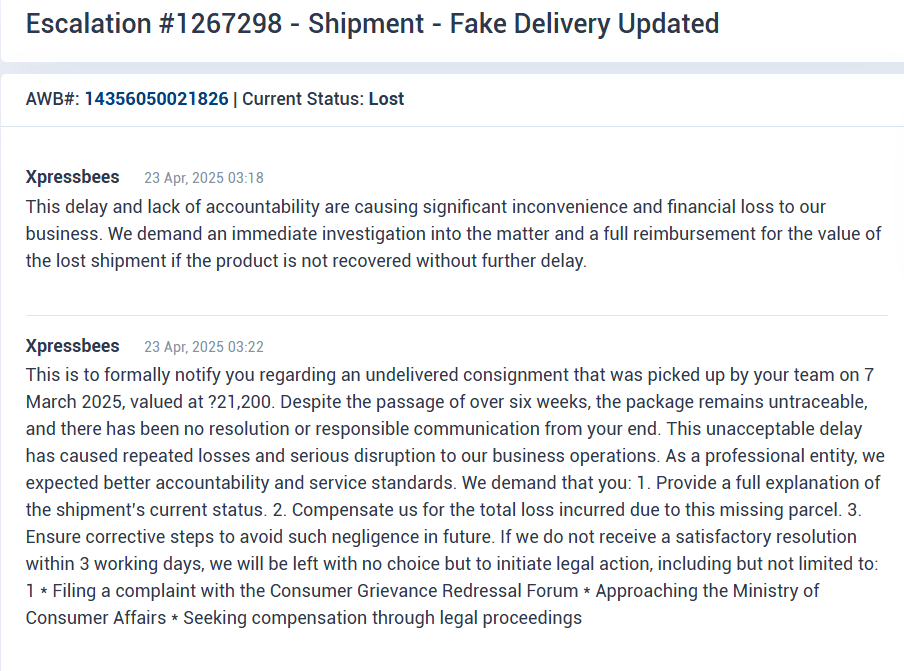 ashvavolt's tweet photo. We’re a small Indian startup (@AshvaVolt), and this isn’t the first time products were marked lost. But this time, the customer PAID and got the product — yet we got nothing.

We are hiding the agent's UPI ID for fairness, but shared it in Escalation #1267298.
@XpressBees_IN https://t.co/ymbWHrSvjD