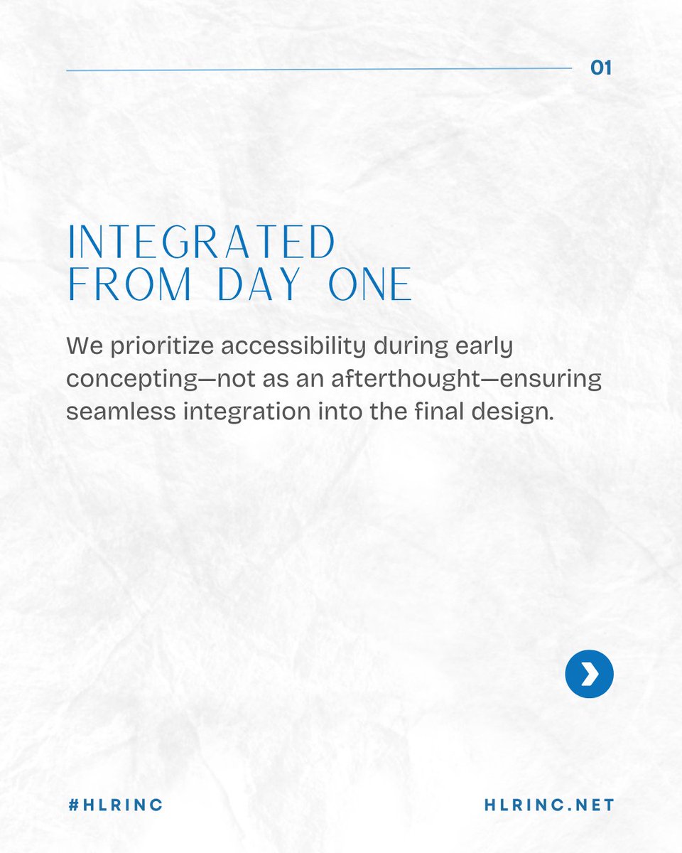 hlr_inc's tweet image. From day one, we prioritize inclusive, regulation-ready solutions that ensure safety, dignity, &amp;amp; usability for all. Here’s how we make it happen.⬇️

Learn about it l8r.it/lFYd

#AccessibleDesign #ADACompliance #InclusiveArchitecture #UniversalDesign #EquityInDesign