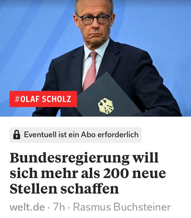 Endlich weniger Staat 😉

Sehr lustig diese <a href="/welt/">WELT</a> #Olafscholz