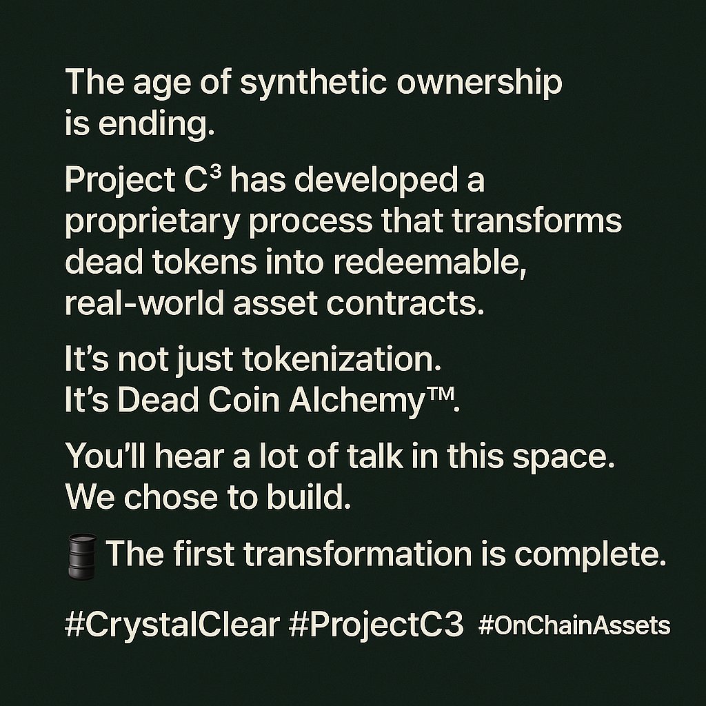M_DrewGordon's tweet photo. Project C³ Announcement:
#OILCOIN
ca:Cwn9d1E636CPBTgtPXZAuqn6TgUh6mPpUMBr3w7kpump
https://t.co/NWbqnCd5dS
#CrystalClear #ProjectC3 #OnChainAssets https://t.co/MCbBd3Hpu3