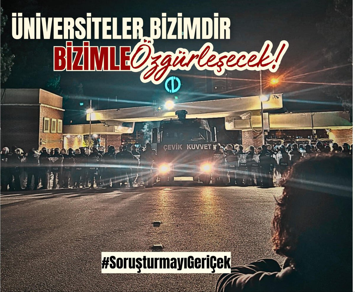 Üniversiteleri niteliksiz kılmaya çalışan, hakkını arayan öğrencileri engellemek için okula ögb ve polis sokan kayyum rektör #SoruşturmayıGeriÇek