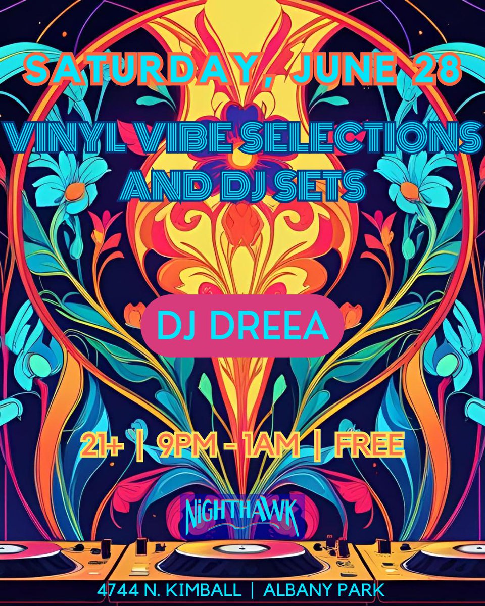 DJ Dreea (@djdreea) on Twitter photo SATURDAY! 6/28, 9pm - 1 join me <a href="/Nighthawk/">Chris Hale</a> Chicago @nighthawkchicago 4744 N Kimball Ave - as i provide some #DJDreeaMuzic Vinyl Vibes...
.
.
djdreea.com/Events
.
.
MBE/VBE/WBE Certified DJ!
.
.
#Blessed #dj #femaledjs #femaledjsrock #djlife #chicagohousemusic SATURDAY! 6/28, 9pm - 1 join me <a href="/Nighthawk/">Chris Hale</a> Chicago @nighthawkchicago 4744 N Kimball Ave - as i provide some #DJDreeaMuzic Vinyl Vibes...
.
.
djdreea.com/Events
.
.
MBE/VBE/WBE Certified DJ!
.
.
#Blessed #dj #femaledjs #femaledjsrock #djlife #chicagohousemusic