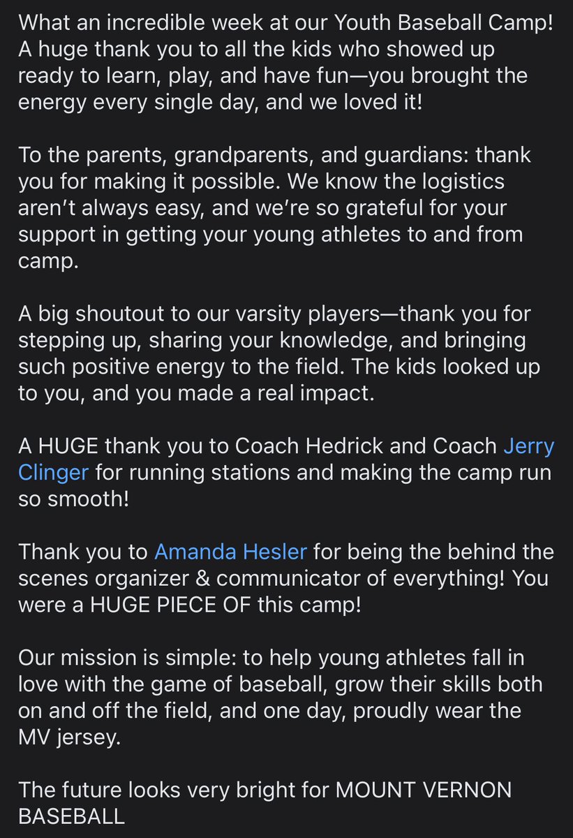 Mount Vernon Baseball tweet media