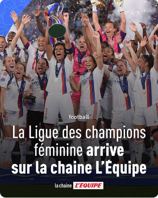 En Pleine Lucarne (@enpleinelucarne) on Twitter photo Droits TV : une affiche de LDC féminine en clair par journée sur <a href="/lachainelequipe/">la chaine L'Équipe</a> pour plusieurs saisons.
En priorité les matches des clubs français, tant qu'ils seront en lice dans la compétition.
Commentaires : <a href="/CR0707/">Candice Rolland</a> et <a href="/CLorgere/">Charlotte Lorgeré</a>
lequipe.fr/Medias/Actuali… Droits TV : une affiche de LDC féminine en clair par journée sur <a href="/lachainelequipe/">la chaine L'Équipe</a> pour plusieurs saisons.
En priorité les matches des clubs français, tant qu'ils seront en lice dans la compétition.
Commentaires : <a href="/CR0707/">Candice Rolland</a> et <a href="/CLorgere/">Charlotte Lorgeré</a>
lequipe.fr/Medias/Actuali…