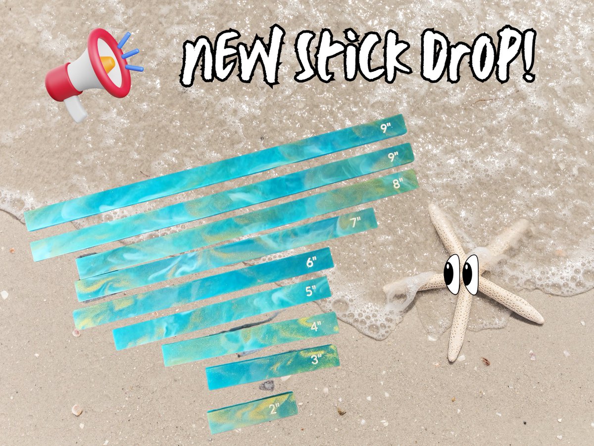 MichellesEtsy's tweet photo. ☀️ New drop just in time for summer!
Our latest stick set is serving beach vibes — think crystal blue water, seafoam swirls, and a hint of gold sand. ✨🌊
Catch the tide before it rolls out, I've only got 5 sets! 🐚
#warhammer #aos https://t.co/e4305YN7rL
