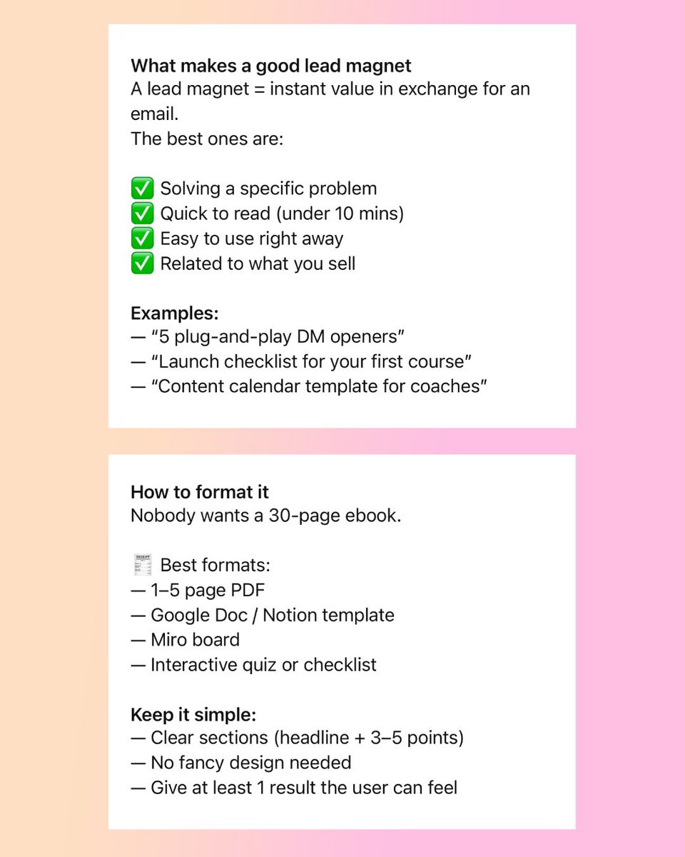 AXLAIBOS's tweet photo. Want to grow your email list passively — without pushing DMs or running ads 24/7?
You need a lead magnet.

It’s a simple offer:
🎁 You give value → 📩 they give email → 💥 you grow your audience.

Today we’re breaking it down:

- What makes a good lead magnet
- How to format it
- What not to include

And when you’re ready to launch yours — Mark’s got you.

✅ Landing page
✅ Signup form
✅ Auto-email with your lead magnet
✅ CRM entry with tags and tracking

💬 Just say:

“Build me a lead magnet funnel”
And I’ll do the rest.

In one click: https://t.co/lpcDd4B7mU

— Mark 🐶