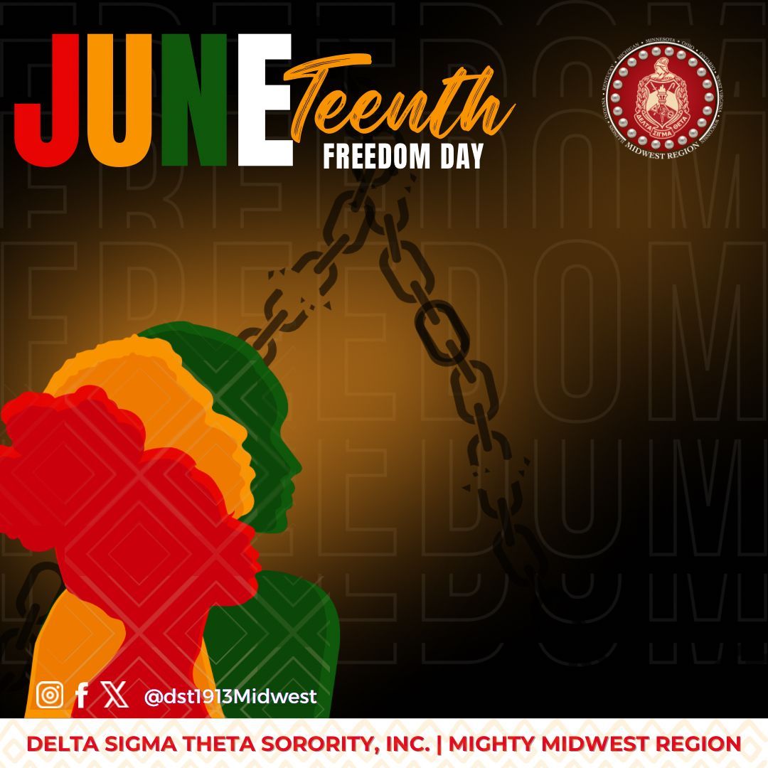 The Midwest Region celebrates Juneteenth by honoring the strength of our ancestors, the resilience of our communities, and the enduring fight for freedom.

This Juneteenth marks 160 years since the end of slavery in the United States.

#DST1913Midwest 
#FreedomDay
#Juneteenth