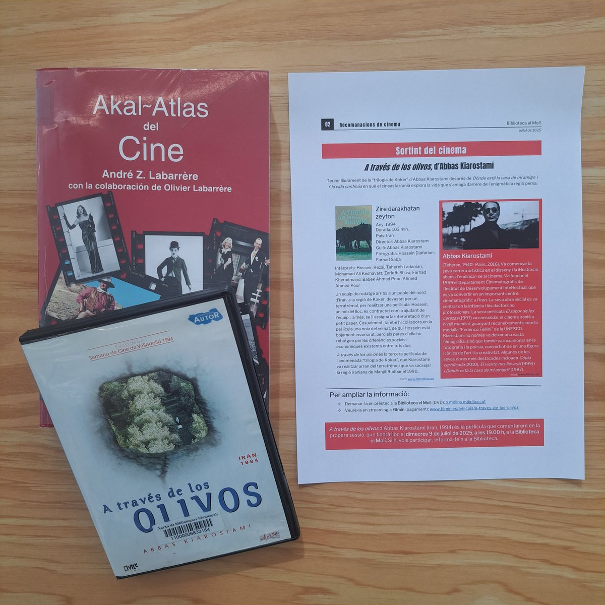 Biblioteca de Molins de Rei (@bibliomolins) on Twitter photo Al cinefòrum del mes de #juliol de la #BibliotecaelMolí parlarem de la pel•lícula "A través de los olivos" d'Abbas Kiarostami (Iran, 1994).
🎬 Amb la participació del <a href="/CineclubHal2002/">Cineclub Hal 2002</a>
ℹ️ Més informació: bibliotecaelmoli.cat/agenda Al cinefòrum del mes de #juliol de la #BibliotecaelMolí parlarem de la pel•lícula "A través de los olivos" d'Abbas Kiarostami (Iran, 1994).
🎬 Amb la participació del <a href="/CineclubHal2002/">Cineclub Hal 2002</a>
ℹ️ Més informació: bibliotecaelmoli.cat/agenda
