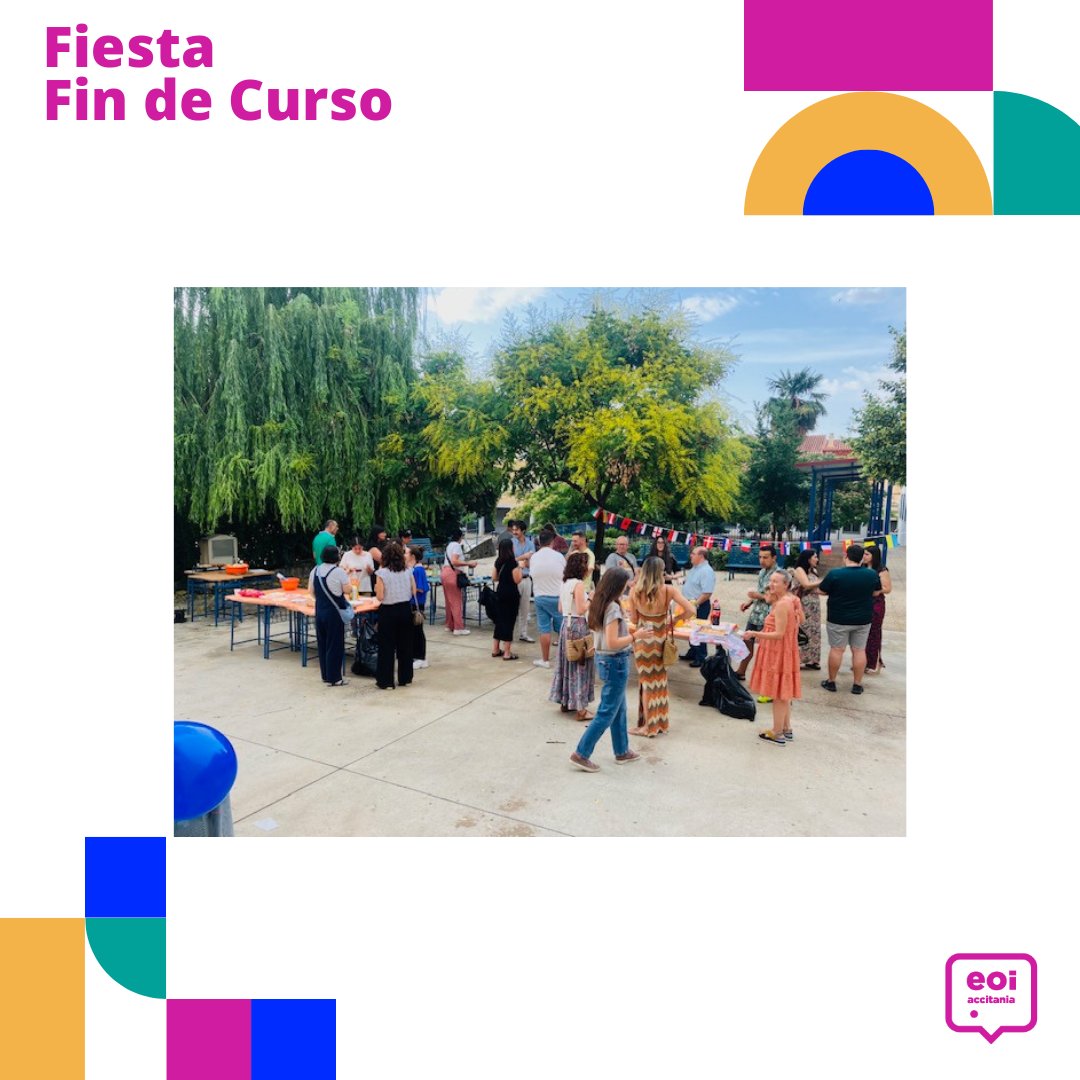 EOIAccitania's tweet photo. FIESTA FIN DE CURSO -EUROVISIVA-
Muchas gracias a todos/as por venir. Nos acompañasteis a pesar de la lluvia, el calor,... 👏 Subid vuestros vídeos de karaoke y fotos de la fiesta a Instagram y etiquetadnos para descubrir al próximo representante de #Eurovisión. ¡Buen verano!😎⛱️ https://t.co/ljXBKsQiaT