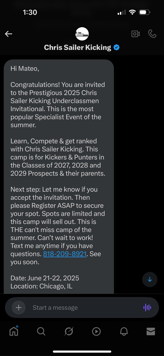 mateonrod's tweet image. Appreciate the invite!! @Chris_Sailer
@coach9cg @CCSRecruitingFB
