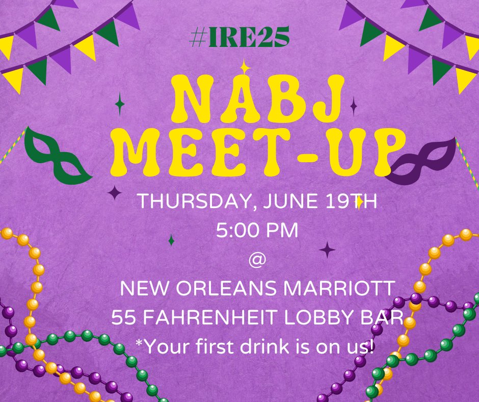 NABJInvestigate's tweet image. NABJ fam, are you at IRE? We'd love to see you today!