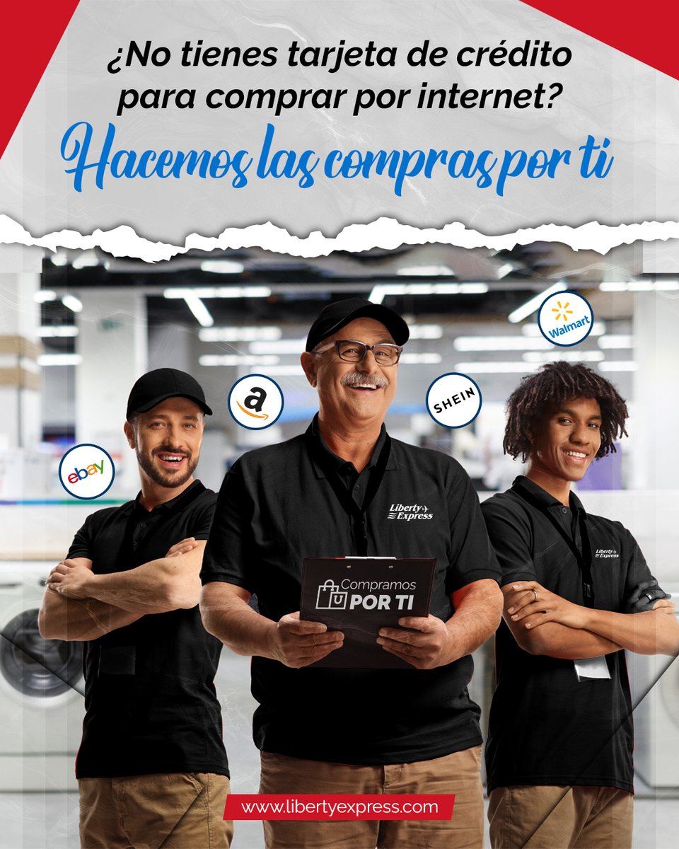 💻🛍Liberty Express no solo envía tus compras, sino que también las puede comprar por ti con nuestra tarjeta de crédito

💳✉️solo debe escribir al correo comprasonline@libertyexpress.com y envía el listado de todo lo que deseas comprar, que nosotros lo compramos y lo enviamos