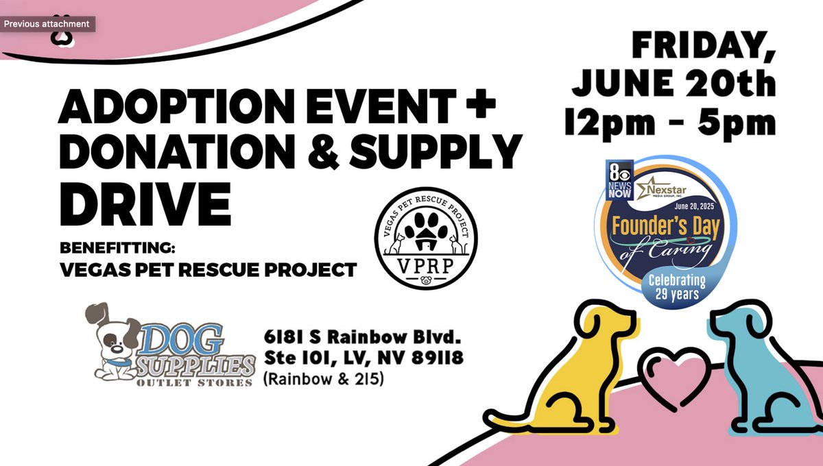 Join us tomorrow!! 

I’ll be there all day- live on <a href="/8NewsNow/">8 News Now</a>. 

Come bring some food, toys and meet the adoptable pups! 🐾 #nexstarnation #nexstarfdoc2025