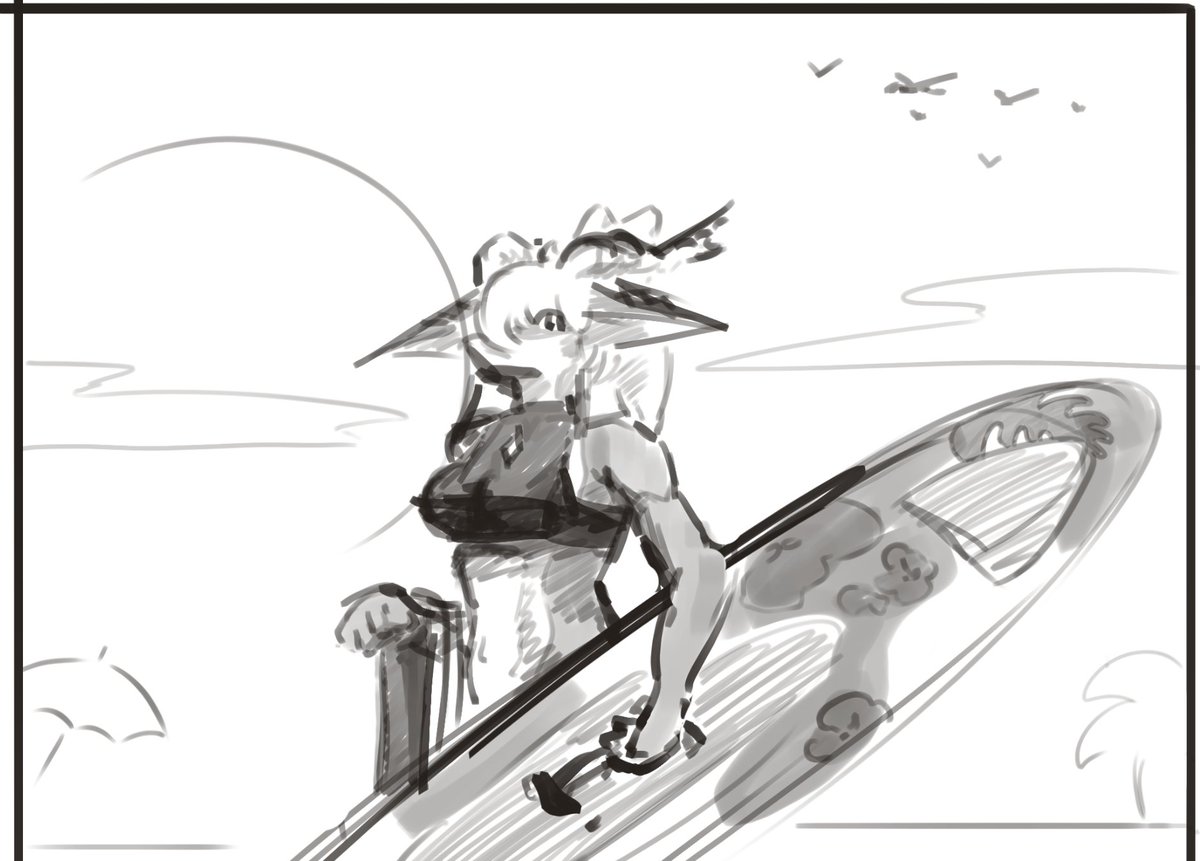 #sketchart Little sketch 🌅⛱️🌴
it's been hot lately, thinking about the sea is refreshing 🌊