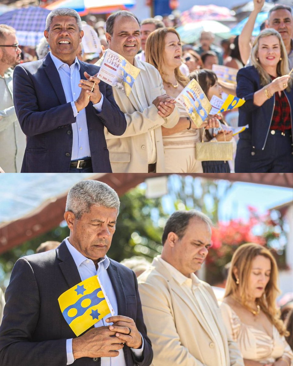 Jeronimoba13's tweet photo. Mais um dia de fé em #RioDeContas, na celebração do Corpus Christi.
Participei da missa campal em frente à Igreja Matriz do Santíssimo Sacramento e vi, com muita alegria e admiração, a confecção dos tapetes para a procissão que marca essa data.
#GovernadorJerônimo https://t.co/FkEU9UTw9c