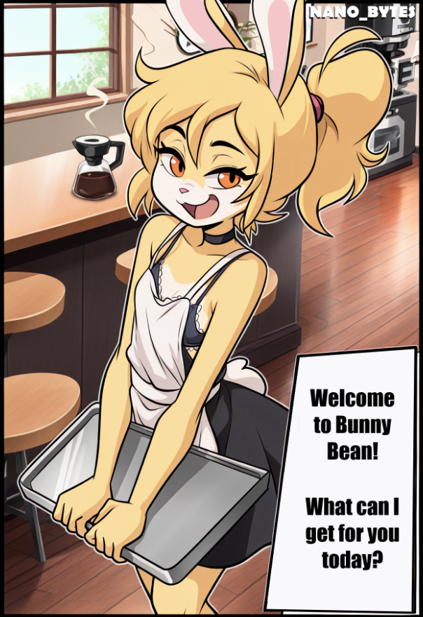 🐰🌸 Welcome to Bunny Bean! 🌸🐰

Meet Mimi, a sweet bunny girl who serves cupcakes, tea, and free hugs~ 💖
She’s dressed to impress and ready to brighten your day! ☕✨

More Mimi coming soon!
#Furry #FurryOC #FurryMaid