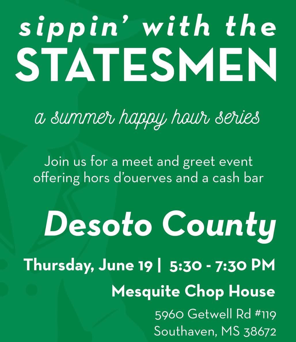 One last sip of this year’s series… don’t miss it!

📆 TONIGHT
📍 Mesquite Chop House - Southaven
⏰ 5:30-7:30 PM