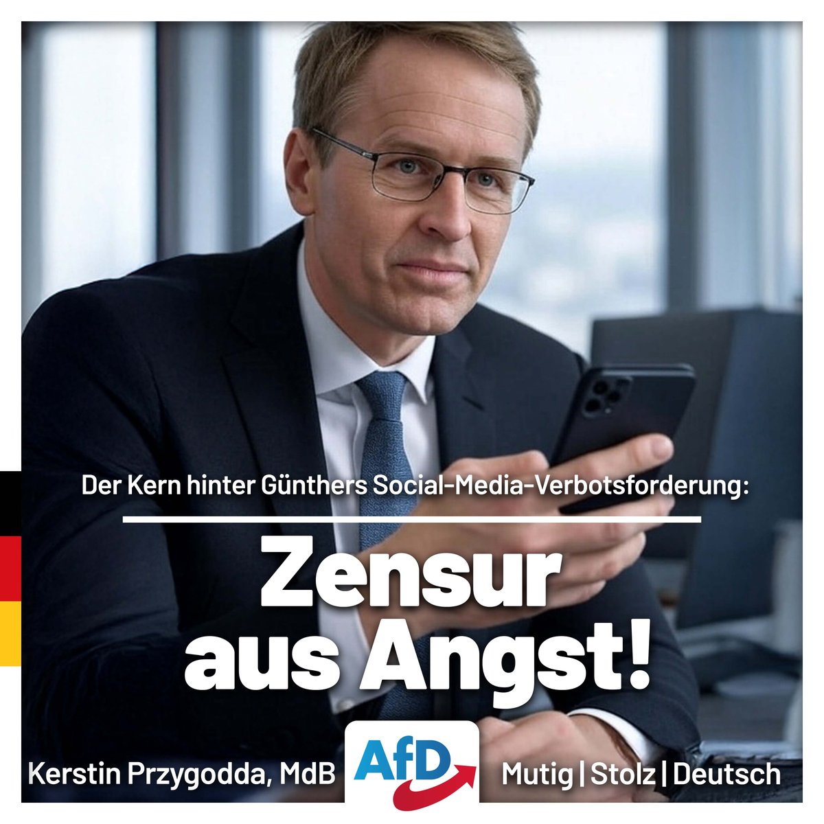 KerstinMdB's tweet image. Wenn Ministerpräsident Daniel Günther fordert, Jugendlichen unter 16 Jahren den Zugang zu sozialen Medien zu verbieten, verkauft er das als Schutzmaßnahme – vor Gewalt, Mobbing, und seelischer Überforderung. Doch wer genauer hinsieht, erkennt einen zutiefst autoritären Reflex:…