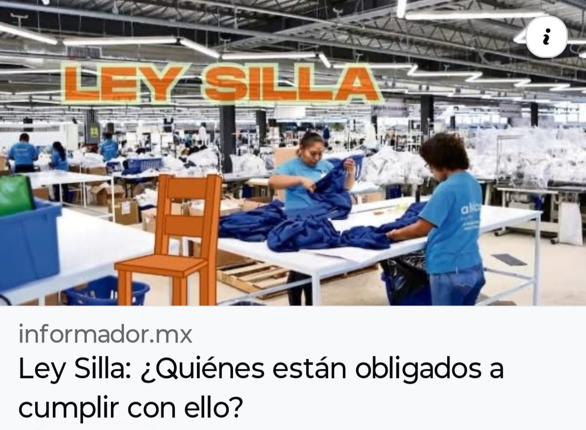 Esta semana entró el vigor la #LeySilla, una reforma impulsada por <a href="/MovCiudadanoMX/">Movimiento Ciudadano | Movimiento Naranja</a>, que garantiza el derecho a descansar a trabajadores que desempeñan su jornada laboral de pie, incluyendo al comercio, servicios, manufactura, salud, seguridad privada y atención al cliente, entre
