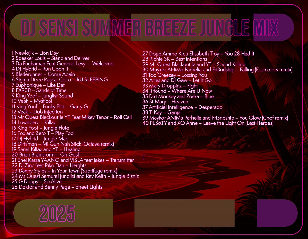 Stay Tuned: Dropping a new #ragga #jungle #liquid #bass dance mix soon "Summer Breeze"
#drumandbass #raggajungle #edm #dubstep #trap