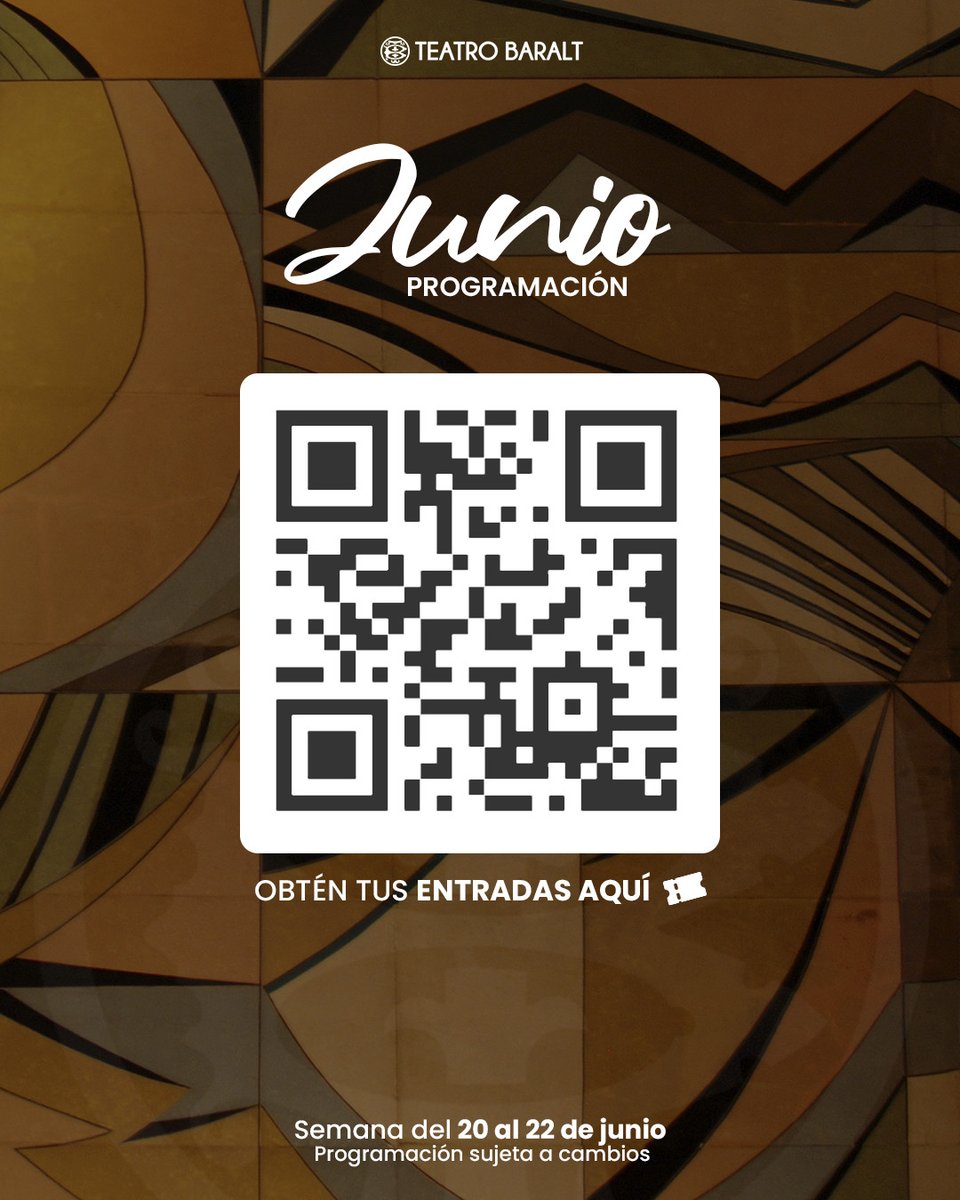 •Cartelera Baralt•
Semana del 20 al 22 de Junio

¡Te esperamos!

📌 Programación sujeta a cambios.

#teatrobaralt #danza #actividades #baile  #musical