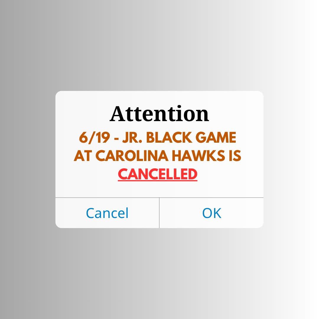 ⚾️ THURSDAY, 6/19 - GAME DAY UPDATES ⚾️

🔥 The SR Hawgs are hitting the road for an AWAY GAME tonight at Mocksville-Davie! 

🚨 Please Note: JR Black vs. Carolina Hawks game scheduled for tonight has been CANCELLED! ❌