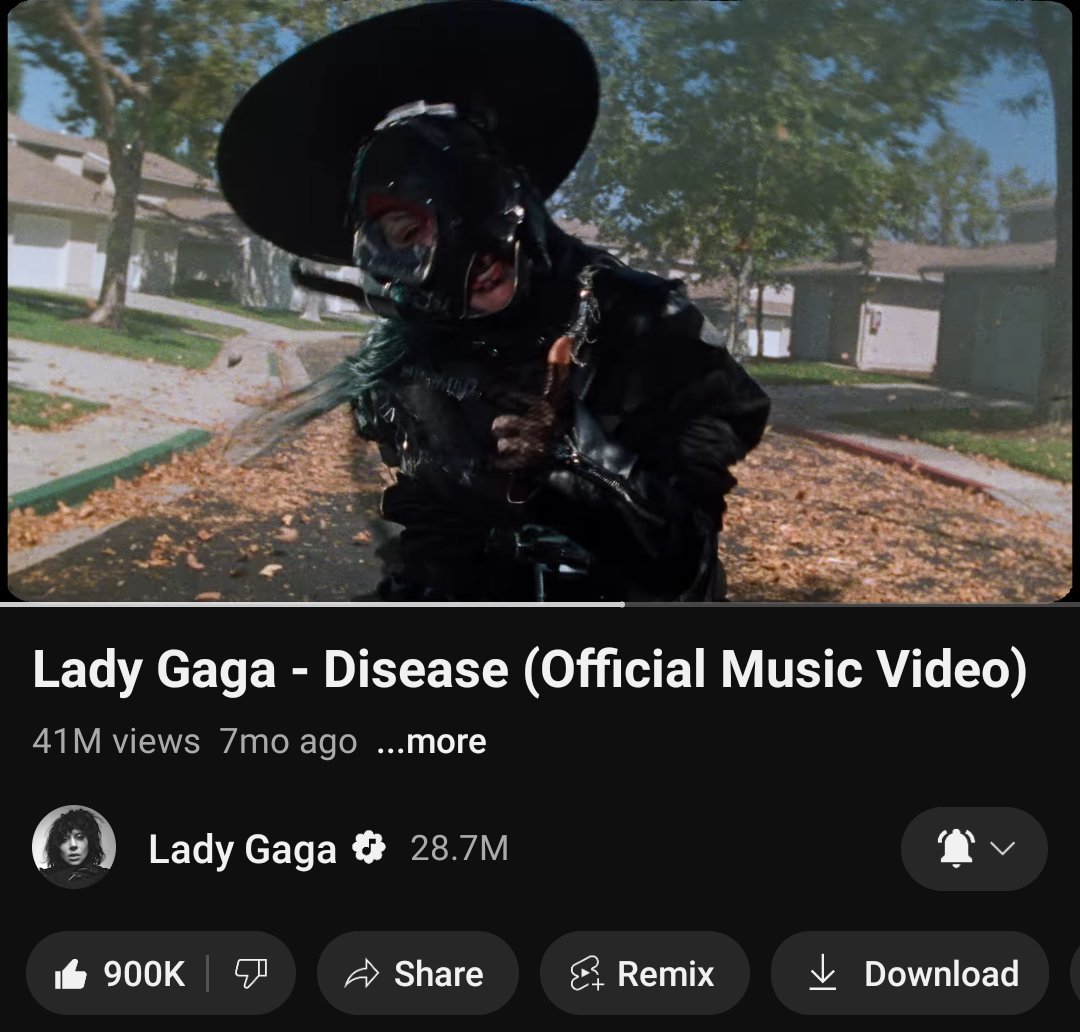 "disease" music video has surpassed 900,000 likes on youtube.