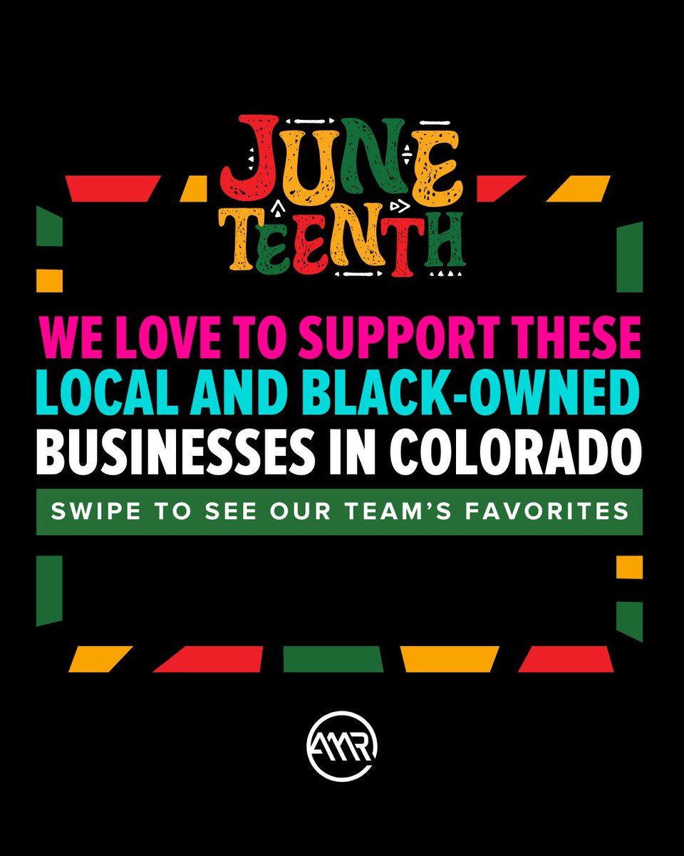 AmrDigital's tweet image. 🗣️ HEY COLORADO! 🗣️ Which of these black-owned businesses are you supporting today for Juneteenth?!

Tag a local Colorado black-owned business you love in the comments!

#AMRDigital #Juneteenth #HappyJuneteenth #BlackOwned  #ShopLocal #ShopBlackOwned
