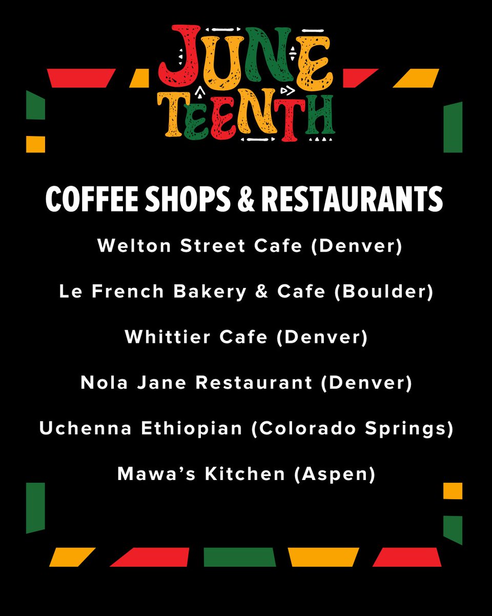 AmrDigital's tweet image. 🗣️ HEY COLORADO! 🗣️ Which of these black-owned businesses are you supporting today for Juneteenth?!

Tag a local Colorado black-owned business you love in the comments!

#AMRDigital #Juneteenth #HappyJuneteenth #BlackOwned  #ShopLocal #ShopBlackOwned