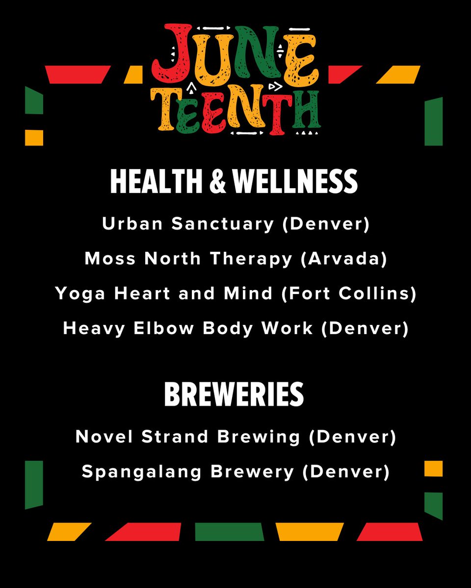 AmrDigital's tweet image. 🗣️ HEY COLORADO! 🗣️ Which of these black-owned businesses are you supporting today for Juneteenth?!

Tag a local Colorado black-owned business you love in the comments!

#AMRDigital #Juneteenth #HappyJuneteenth #BlackOwned  #ShopLocal #ShopBlackOwned