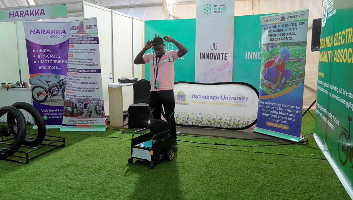 Head Motion Controlled Wheelchair
by Emmanuel Kugonza pursuing a Bachelor of Mechanical Engineering year 4. 
Empowering persons with disabilities, the group introduced a Head Motion Controlled Wheelchair. 

The system utilizes an accelerometer sensor to interpret head movements —