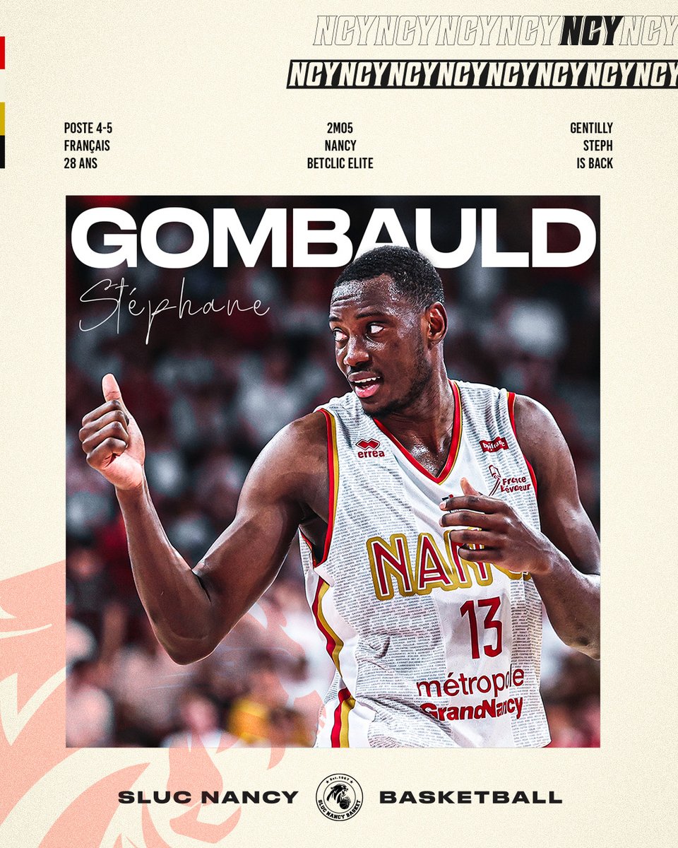 Recrutement 2025-2026 🔴⚪️

Stephane Gombauld fait son retour au SLUC Nancy Basket pour les 3 prochaines saisons ! 😍

➕d'infos ➡ sluc-basket.fr/actualites-du-…

#GoSLUC
