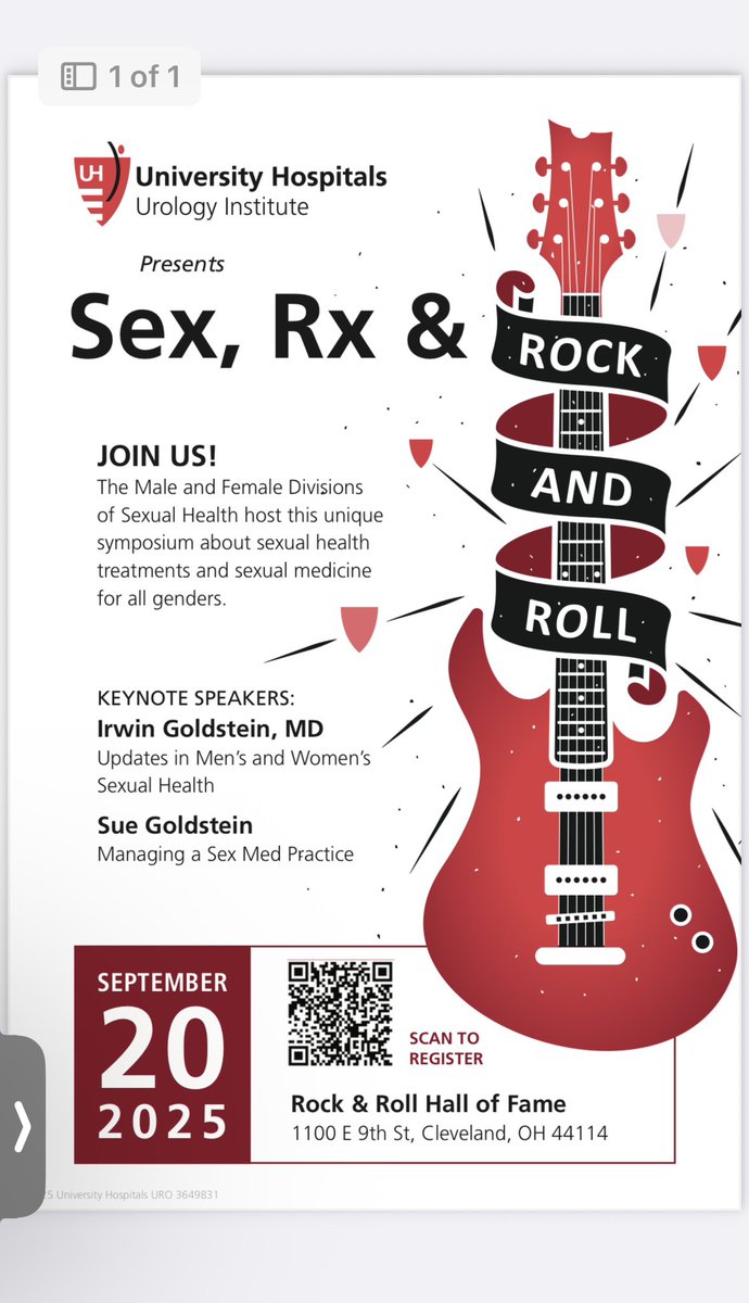 Rachel Pope (@drrpope) on Twitter photo Plan a trip to #CLE for our Sex, Rx, and Rock and Roll Symposium with incredible speakers like Dr Irwin Goldstein and Ms Sue Goldstein Sept 20th <a href="/rockhall/">Rock & Roll Hall of Fame</a>
Tickets: eventbrite.com/e/sex-rx-and-r… Plan a trip to #CLE for our Sex, Rx, and Rock and Roll Symposium with incredible speakers like Dr Irwin Goldstein and Ms Sue Goldstein Sept 20th <a href="/rockhall/">Rock & Roll Hall of Fame</a>
Tickets: eventbrite.com/e/sex-rx-and-r…