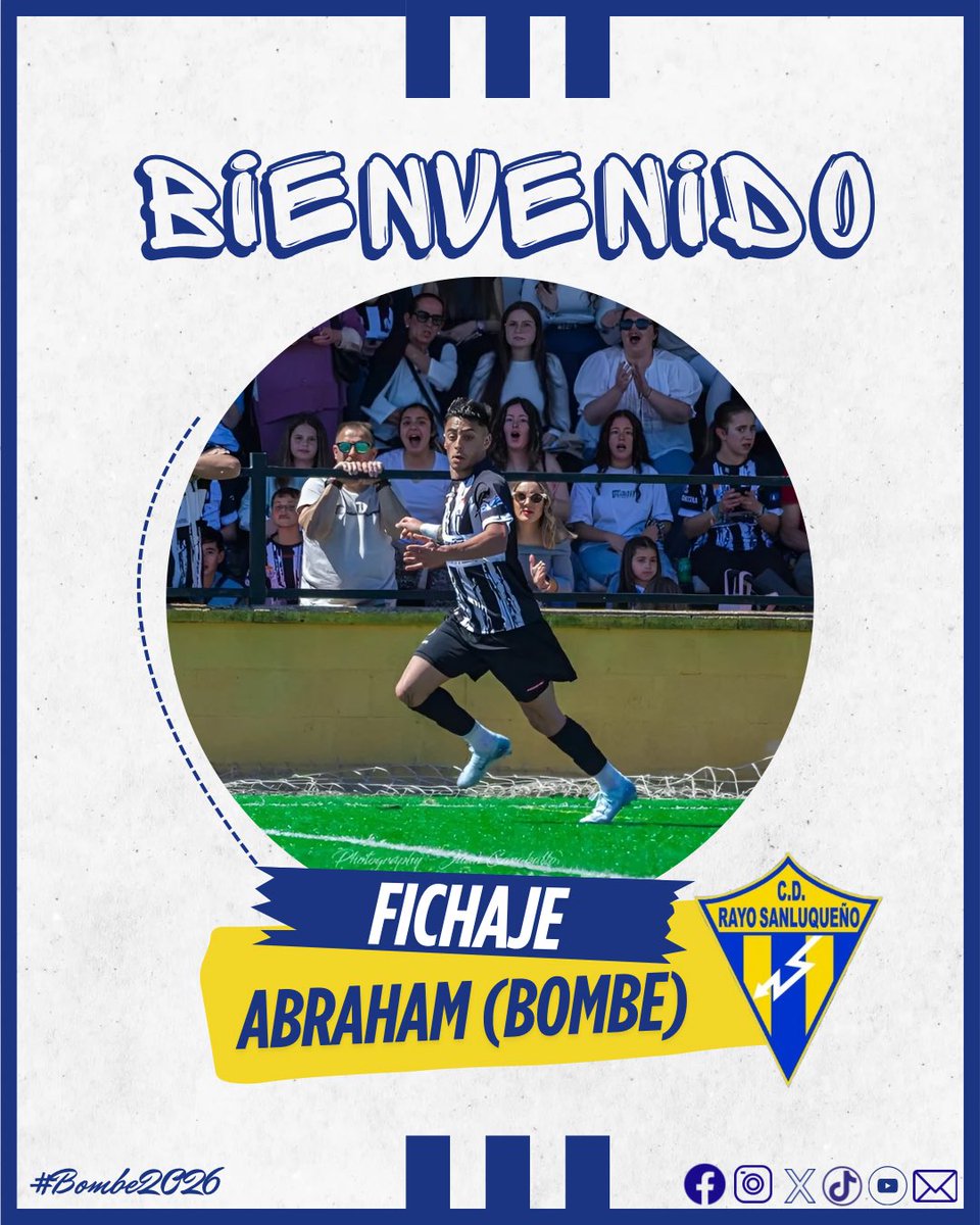 💙 Abraham López (Bombe), primer fichaje del Rayo Sanluqueño para la 25/26.

#BienvenidoBombe