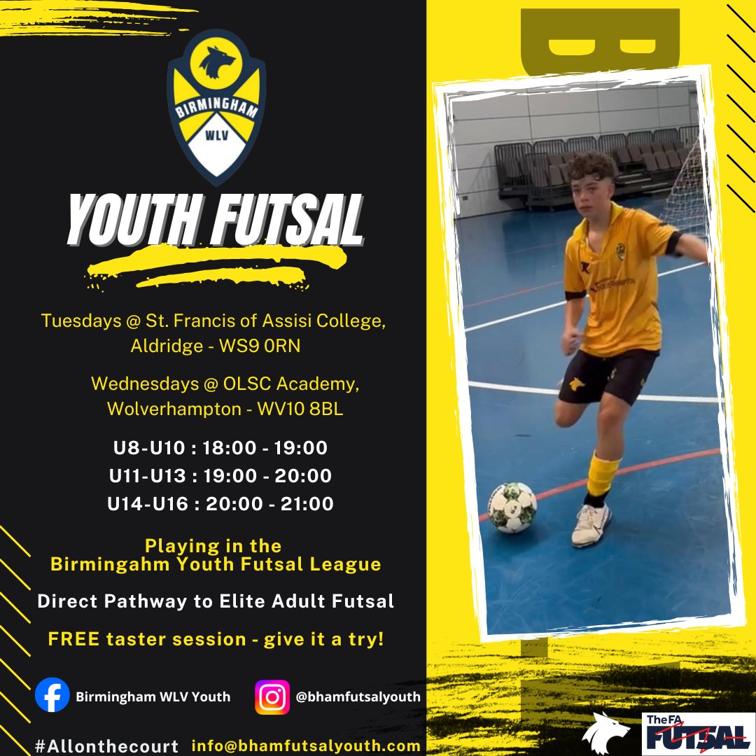 West Midlands RTC (@westmidlandsrtc) on Twitter photo We're delighted to announce our merger with <a href="/Bhamfutsalclub/">BirminghamWLVFutsal</a> to establish a full youth pathway for boys and girls into elite adult futsal. ⚽️
Give it a try with a FREE taster session.
linktr.ee/bhamfutsalyouth
#allonthecourt #futsal #playerdevelopment #EnglandFutsal We're delighted to announce our merger with <a href="/Bhamfutsalclub/">BirminghamWLVFutsal</a> to establish a full youth pathway for boys and girls into elite adult futsal. ⚽️
Give it a try with a FREE taster session.
linktr.ee/bhamfutsalyouth
#allonthecourt #futsal #playerdevelopment #EnglandFutsal