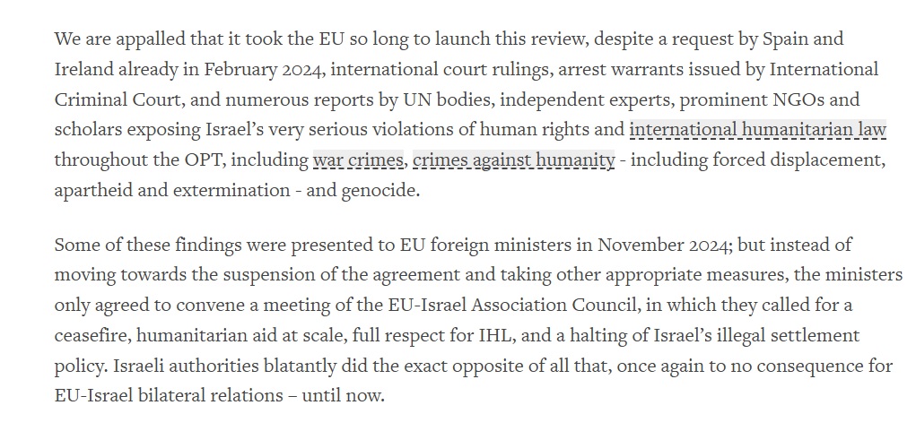 Omar Shakir (@omarsshakir) on Twitter photo "Amid overwhelming evidence of Israel’s atrocity crimes.. against Palestinians.. a credible review can only reach one conclusion: that Israel is in severe non-compliance with Art 2"—<a href="/hrw/">Human Rights Watch</a> joins 100+ NGOs in calling on EU to suspend trade agreement w/ Israel hrw.org/news/2025/06/1… "Amid overwhelming evidence of Israel’s atrocity crimes.. against Palestinians.. a credible review can only reach one conclusion: that Israel is in severe non-compliance with Art 2"—<a href="/hrw/">Human Rights Watch</a> joins 100+ NGOs in calling on EU to suspend trade agreement w/ Israel hrw.org/news/2025/06/1…