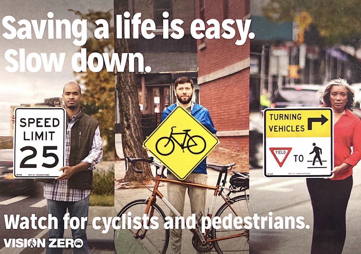 Saving a life is easy, watch for cyclists and pedestrians.