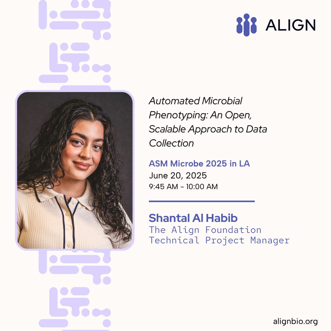 Align_Bio's tweet image. Can we build a platform that makes microbial phenotyping scalable, reproducible, & useful for ML? Align’s Shantal Al Habib is sharing how @ #ASMicrobe:
🧪 Automated Microbial Phenotyping: An Open, Scalable Approach to Data Collection
🗓️ 6/20 | 9:45–10 AM
🔗…