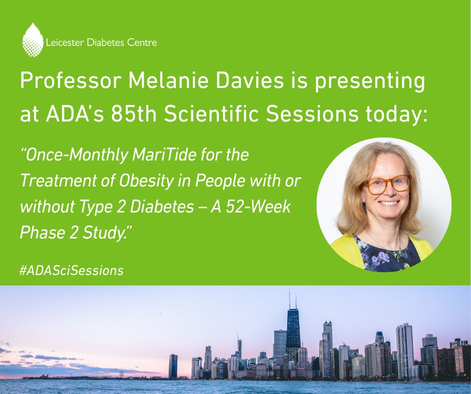 LDC_tweets's tweet image. 📢Professor @MelanieJDavies, Co-Director of LDC, is presenting at the @AmDiabetesAssn #ADASciSessions today:
“Symposium: Once-Monthly MariTide for the Treatment of Obesity in People with or without Type 2 Diabetes – A 52-Week Phase 2 Study”
🕐13:30
leicesterdiabetescentre.org.uk/news-blog/pres…