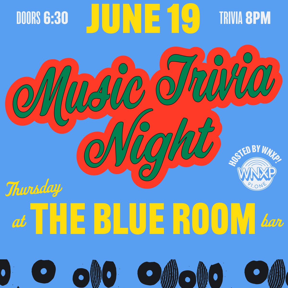 Tonight! Come hang with us at The Blue Room for Music Trivia Night Hosted by WNXP! Flex your music knowledge for a chance to win tickets to MJ Lenderman, Wet Leg and Modest Mouse. Doors at 6:30pm, trivia begins at 8pm. See you there! link.dice.fm/L4374093bcb7?d…